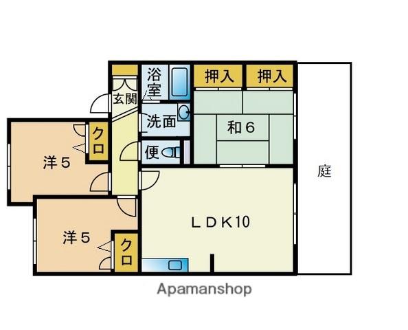 ディアス三苫G棟(3LDK/1階)の間取り写真