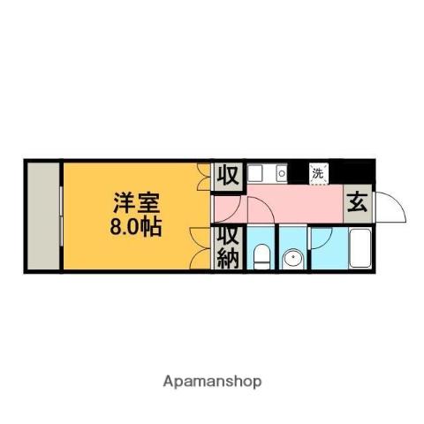 ソルメゾン和白東(1K/2階)の間取り写真