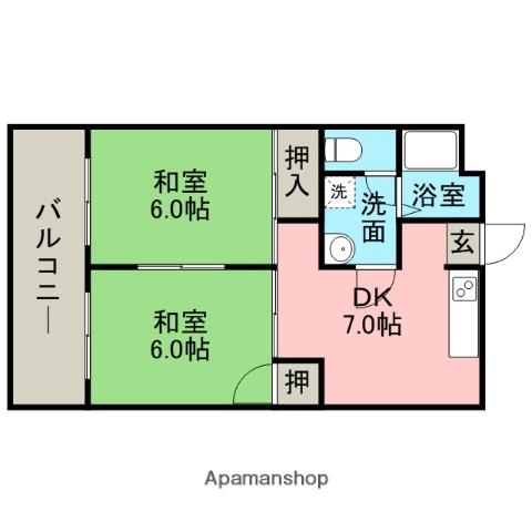 日野ビル(2DK/5階)の間取り写真