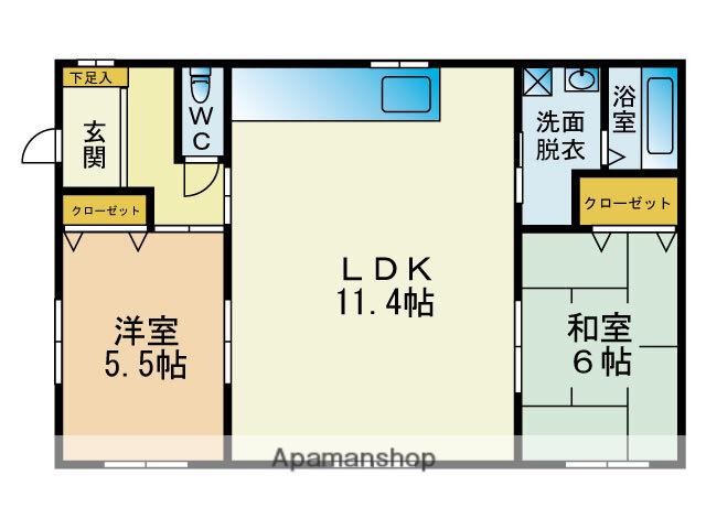 鹿児島本線 香椎駅 徒歩20分 1階建 築29年(2LDK)の間取り写真
