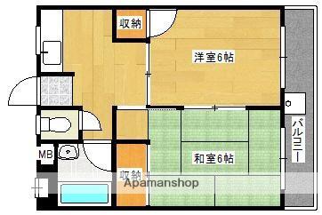 オレンジコーポⅠ号館(2K/3階)の間取り写真