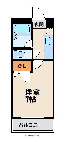 ジュネスシティ宮の前(1K/2階)の間取り写真