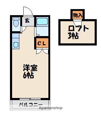 セーヌ千早Ⅳ(ワンルーム/2階)の間取り写真