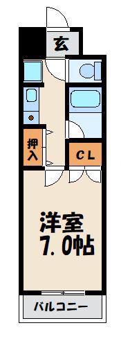 ライオンズマンションキャンパスシティ香椎(ワンルーム/2階)の間取り写真