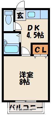 ビーラインⅡ(1DK/2階)の間取り写真