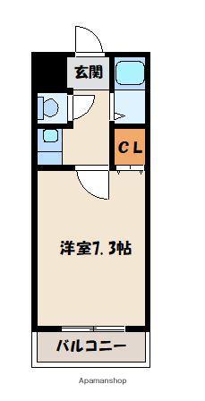石橋ハウス(1K/2階)の間取り写真