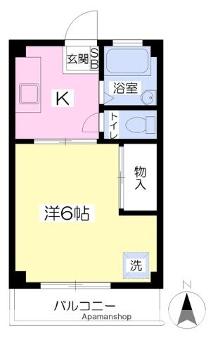 メゾン松香(1K/4階)の間取り写真