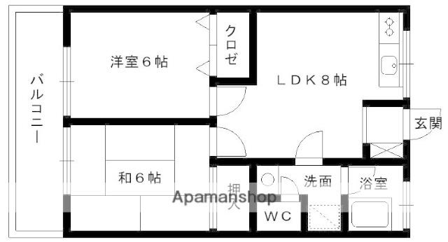 第2石川コーポ(2DK/2階)の間取り写真
