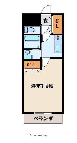 グランピア朝野(1K/2階)の間取り写真