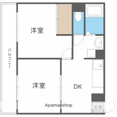 シーサイドヴィラ津屋崎 Ⅱ(2DK/1階)の間取り写真