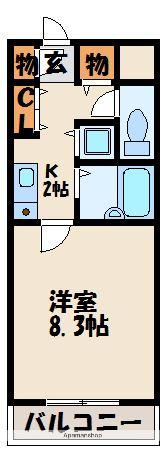 ルプレ今の庄(1K/3階)の間取り写真