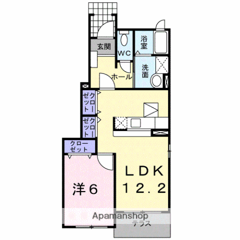 セレーノ(1LDK/1階)の間取り写真