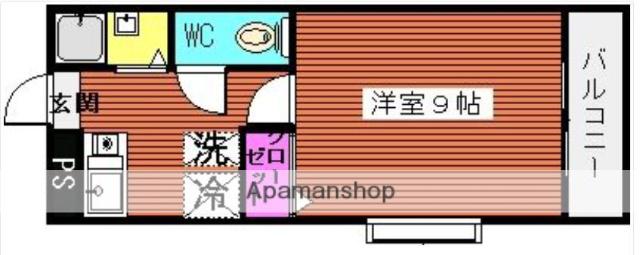 グロリアス(1K/4階)の間取り写真