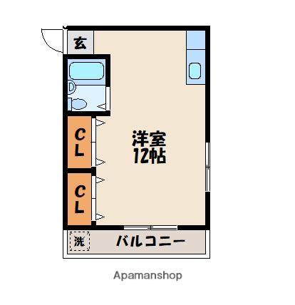 ファミーユ香住ヶ丘(ワンルーム/2階)の間取り写真