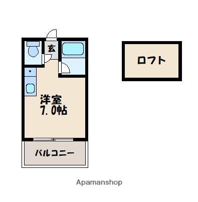 ツインリッチ和白東A(ワンルーム/2階)の間取り写真