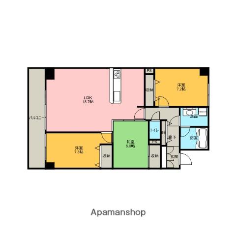 アイランドシティインフィニガーデンサウス棟(3LDK/16階)の間取り写真