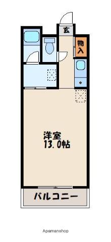 奈多パピヨン(ワンルーム/2階)の間取り写真