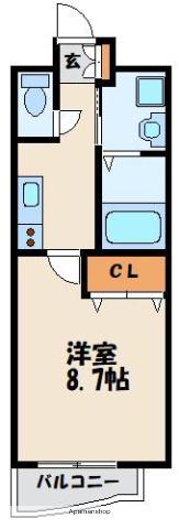 グランド ヒルズ(1K/4階)の間取り写真