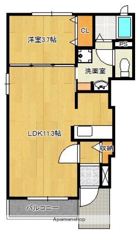 ノーブル カーサ(1LDK/1階)の間取り写真