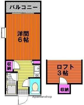 ウイング和白東(1K/1階)の間取り写真