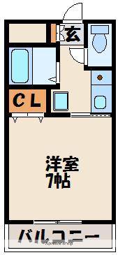 エルフコート新宮(1K/3階)の間取り写真