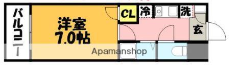 TERRACIELO香住ヶ丘(1K/4階)の間取り写真