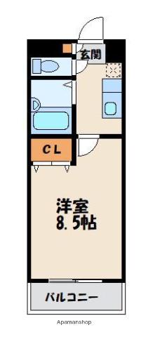 アルベール教育大前(1K/2階)の間取り写真