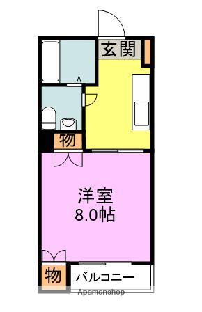 ライフインアカマ(1K/3階)の間取り写真