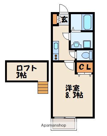 アコール千鳥(1K/1階)の間取り写真