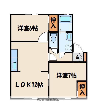 TWIN宗像(2LDK/1階)の間取り写真