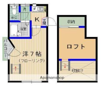 ラフィーネアルブルA・B棟(1K/1階)の間取り写真