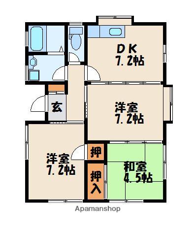 サンヒルズ和白東(3DK/1階)の間取り写真