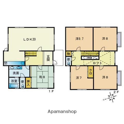 西日本鉄道貝塚線 三苫駅 徒歩12分 2階建 築37年(4LDK)の間取り写真