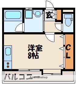 エスコート福工大前B(ワンルーム/1階)の間取り写真
