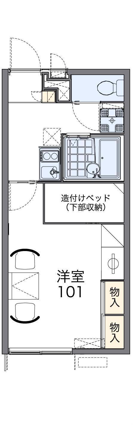 レオパレスインター古賀Ⅱ(1K/2階)の間取り写真