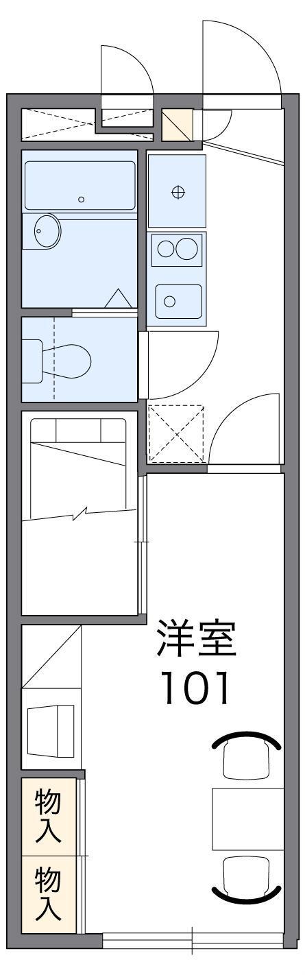 レオパレスサンフィールド篠栗Ⅲ(1K/2階)の間取り写真