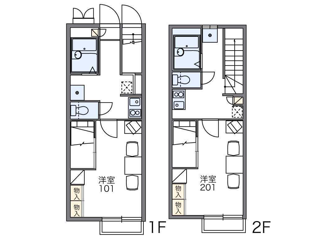 レオパレス康庵(1K/1階)の間取り写真