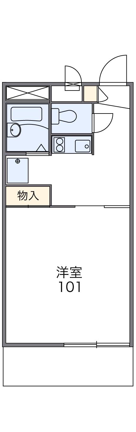 レオパレス八田(1K/1階)の間取り写真