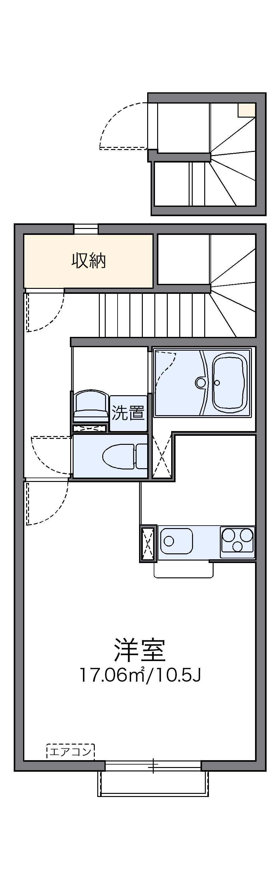 レオネクストラーラⅡ(1K/2階)の間取り写真