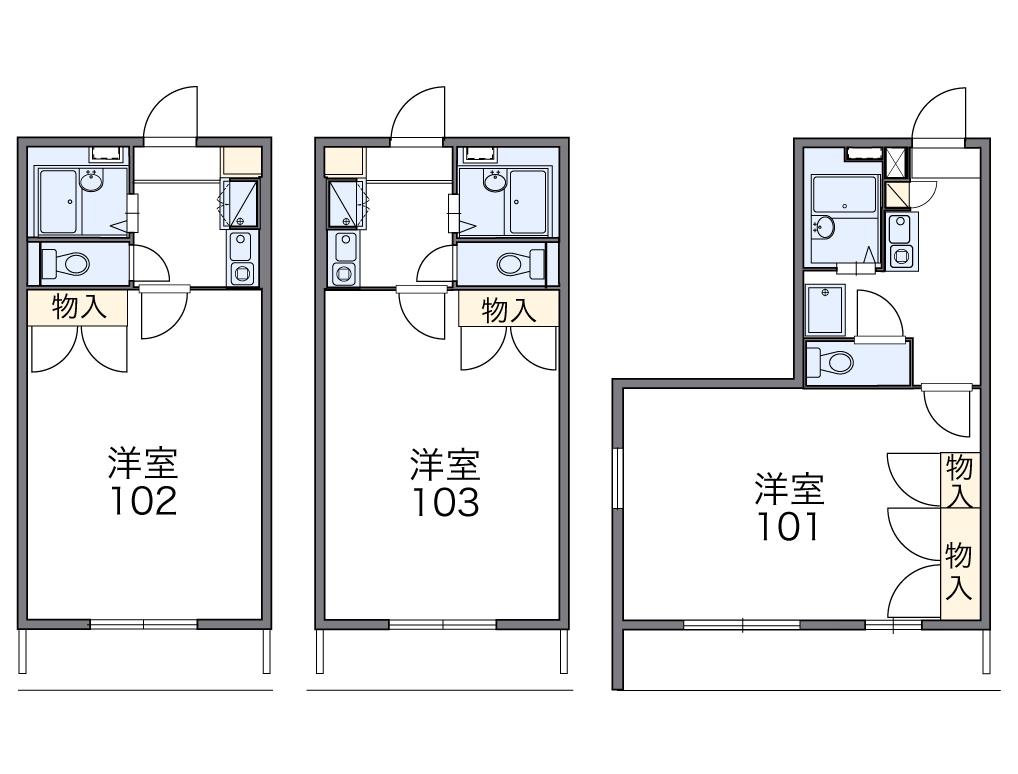 レオパレス一也(1K/2階)の間取り写真