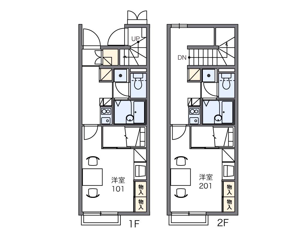 レオパレスアーバンヒルズSUE(1K/1階)の間取り写真