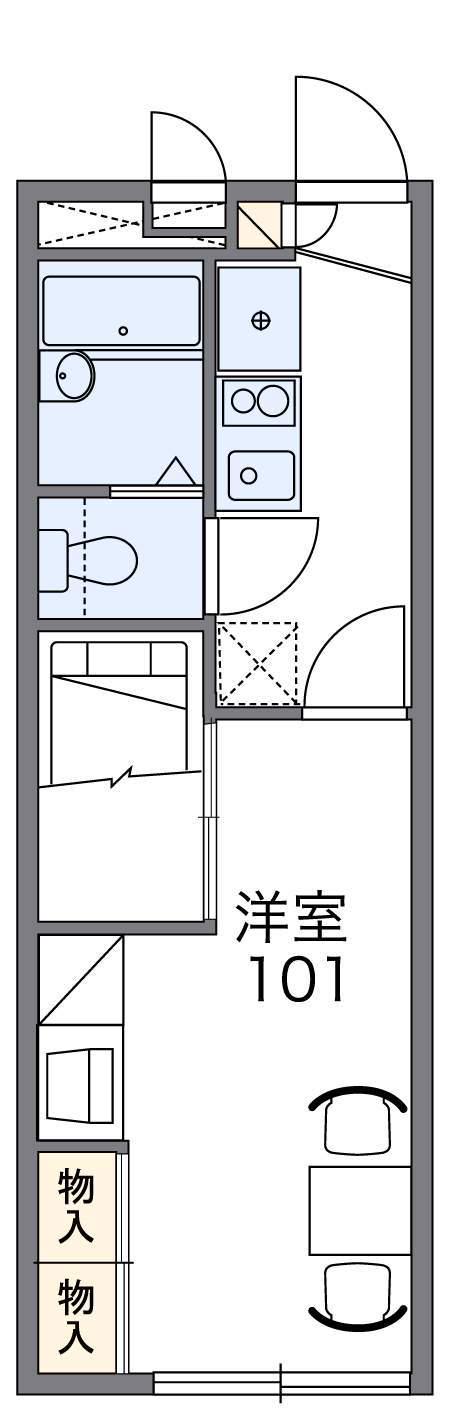 レオパレスヴィレッジナカムラⅡ(1K/2階)の間取り写真