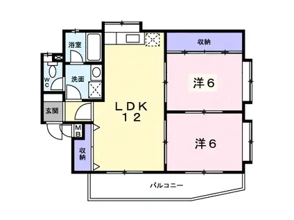 クレストコートサカイ(2LDK/3階)の間取り写真