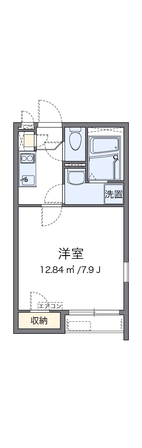 クレイノ堀内Ⅳ(1K/2階)の間取り写真