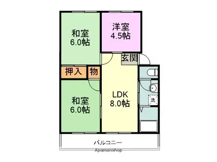 丸昭第2ビル(3LDK/1階)の間取り写真