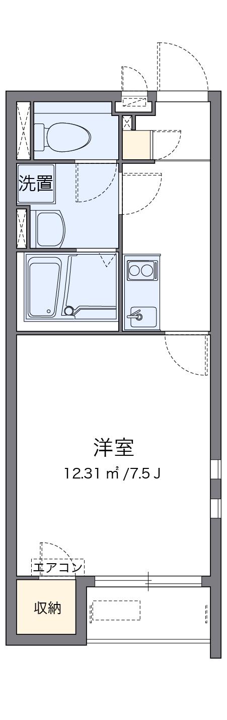 クレイノ花水樹SUEⅡ(1K/1階)の間取り写真