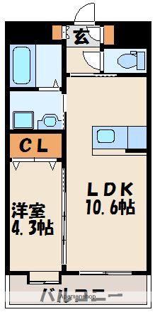 SK-22(1LDK/2階)の間取り写真