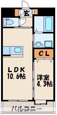 SK-22(1LDK/7階)の間取り写真