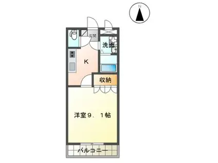 エトワール・シャトー海老津(1K/2階)の間取り写真