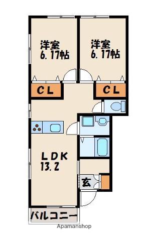 SKY06SKY07(2LDK/1階)の間取り写真